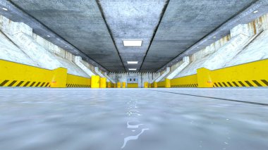 Yeraltı geçidi 3D cg render