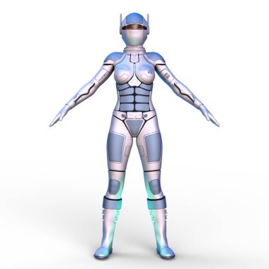 cyber kadının 3D cg işleme