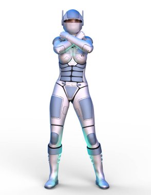 cyber kadının 3D cg işleme