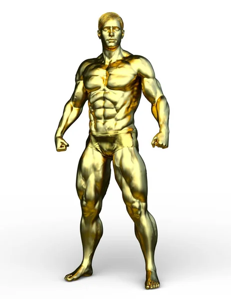 Rendering Gold Man — Stock Photo, Image