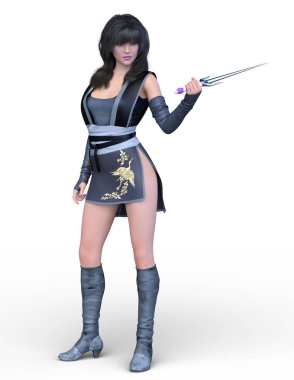 kadın ninja 3D cg render
