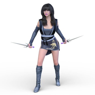 kadın ninja 3D cg render