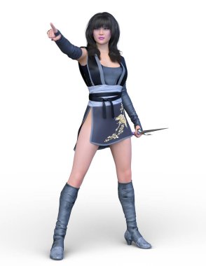 kadın ninja 3D cg render