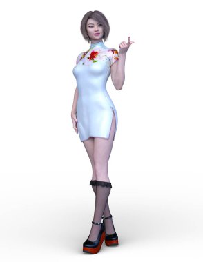 3D cg işleme etkin kız