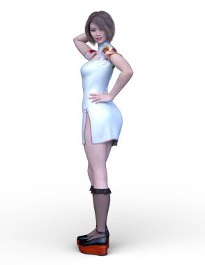 3D cg işleme etkin kız