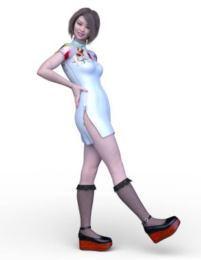 3D cg işleme etkin kız