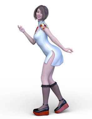 3D cg işleme etkin kız