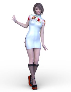 3D cg işleme etkin kız