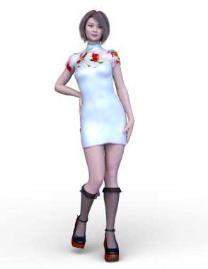 3D cg işleme etkin kız