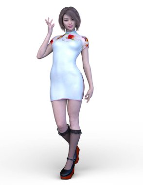 3D cg işleme etkin kız