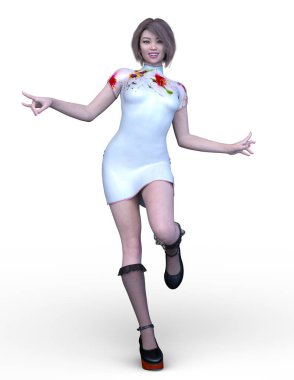 3D cg işleme etkin kız