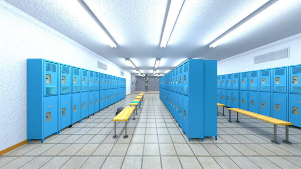 3D CG rendering of locker room