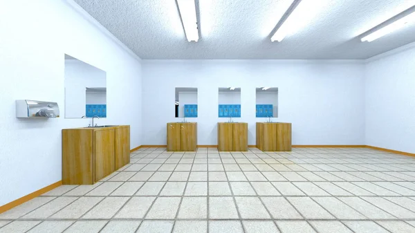 Rendering Omklädningsrummet — Stockfoto