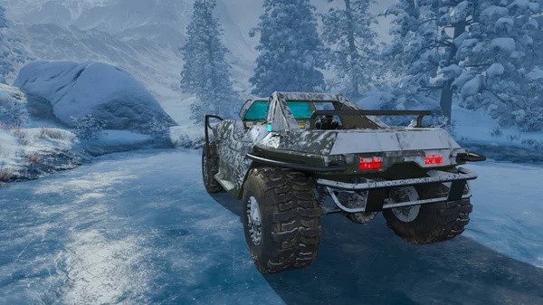 3D CG rendering of monster truck