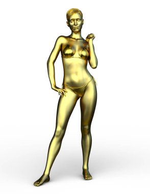 kadın heykelinin 3D cg işleme