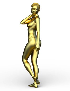 kadın heykelinin 3D cg işleme