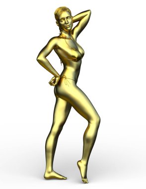 kadın heykelinin 3D cg işleme