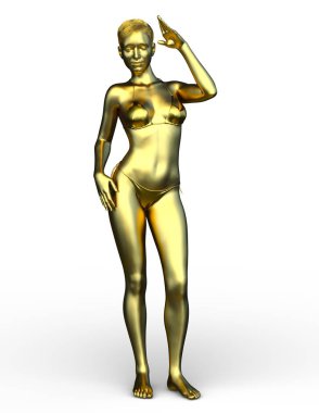 kadın heykelinin 3D cg işleme