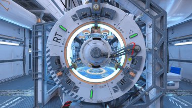 Uzay istasyonunun 3d cg görüntülemesi