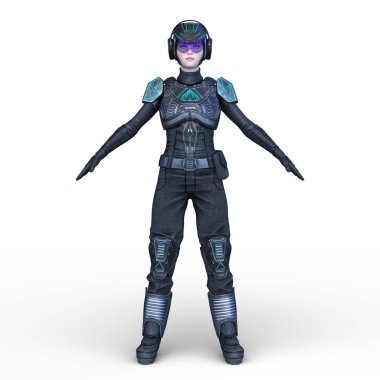 cyber kadının 3D cg işleme