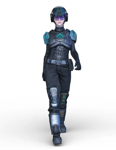 Rendering Cyber Woman — Stock Photo, Image