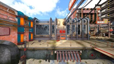 şehir merkezinin 3D cg işleme