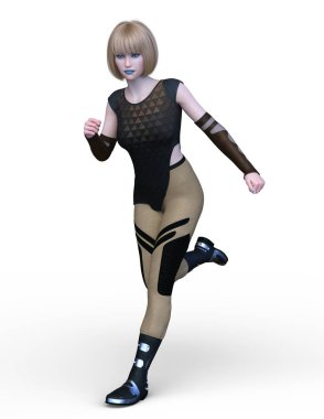 3D cg işleme etkin kız