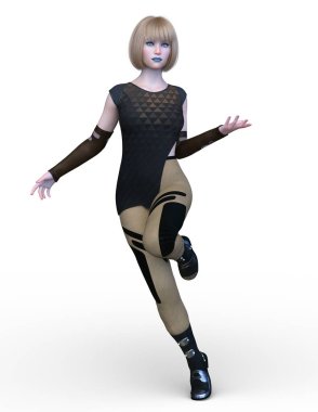 3D cg işleme etkin kız