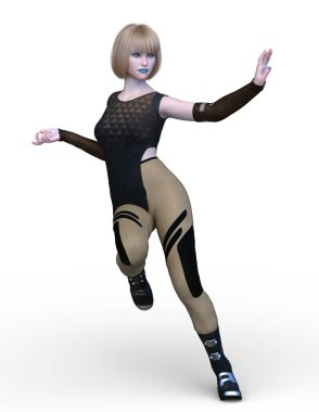 3D cg işleme etkin kız