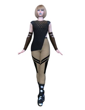 3D cg işleme etkin kız