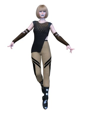 3D cg işleme etkin kız