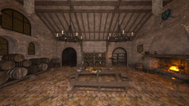 3D cg işleme Ortaçağ yaşam