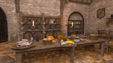 3D cg işleme Ortaçağ yaşam