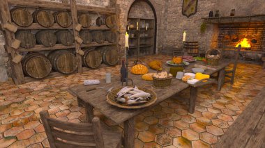 3D cg işleme Ortaçağ yaşam