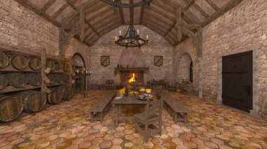 3D cg işleme Ortaçağ yaşam