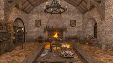 3D cg işleme Ortaçağ yaşam