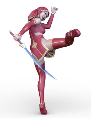 3D cg işleme mücadele kız kardeşi