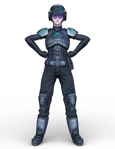 Rendering Cyber Woman — Stock Photo, Image