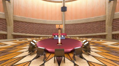 Sahne Alanı'nın 3D cg işleme