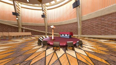 Sahne Alanı'nın 3D cg işleme