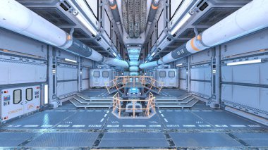 Uzay istasyonunun 3d cg görüntülemesi