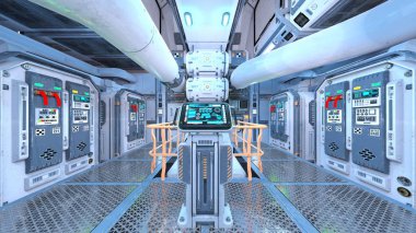 Uzay istasyonunun 3d cg görüntülemesi