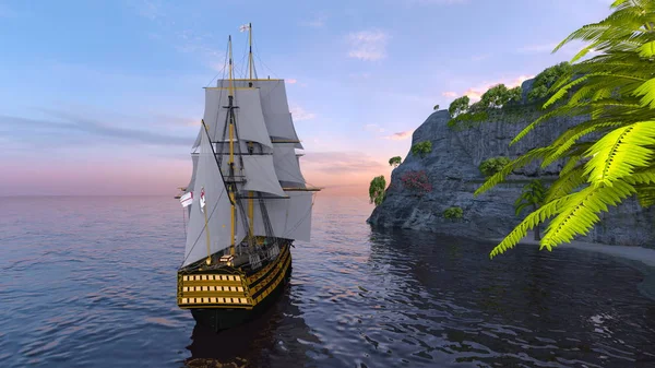 3D CG rendering of ship