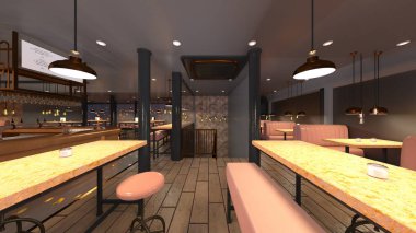 Restoran 3D cg render