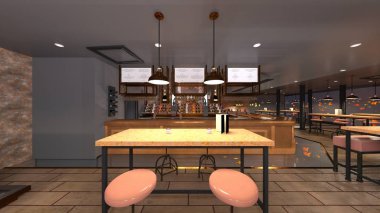 Restoran 3D cg render