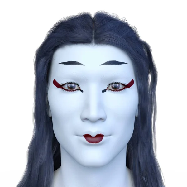 Renderização Personagem Kabuki — Fotografia de Stock