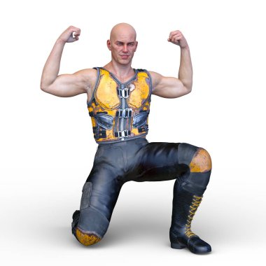 güçlü adam 3D cg render