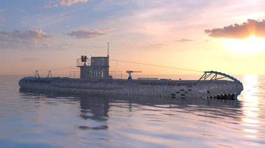 Denizaltı 3d cg render