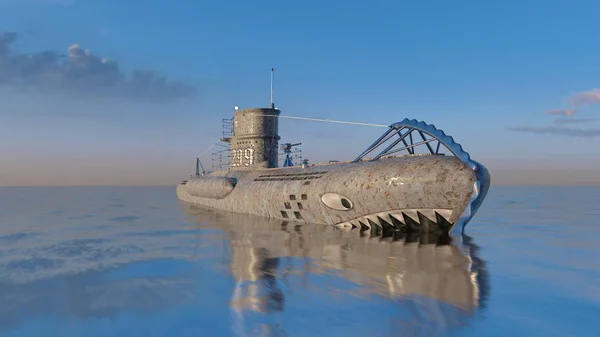 潜水艦の のレンダリング — ストック写真