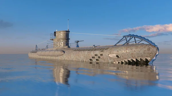 Rendering Submarine — Stock Photo, Image